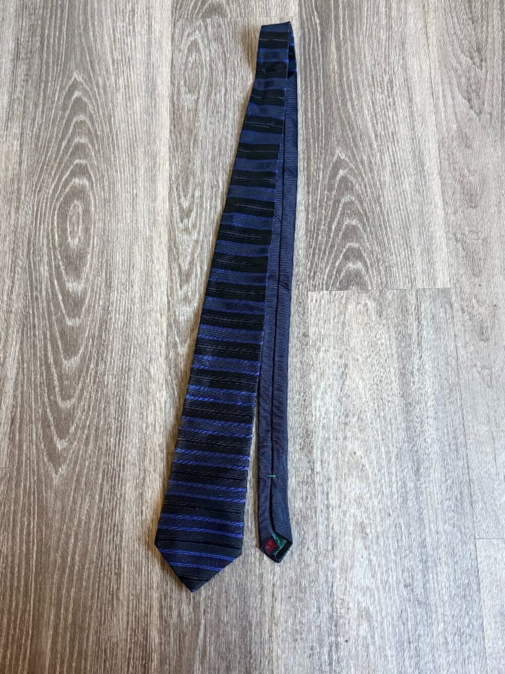 Tommy Hilfiger Navy Blue Striped Silk Tie